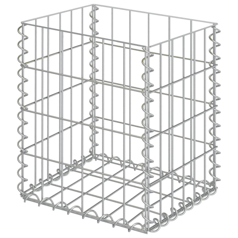 Gabionenkörbe 2 Stk. Verzinkter Stahl 30x30x40 cm