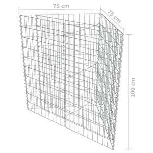 Gabionen-Hochbeet Verzinkter Stahl 75×75×100 cm
