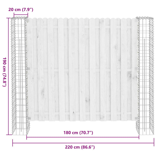 Zaunpfosten 2 pcs Silber 20 x 20 x 190 cm Metall