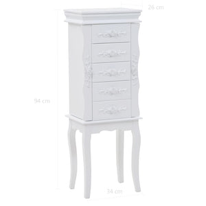 vidaXL Armoire à bijoux Blanc