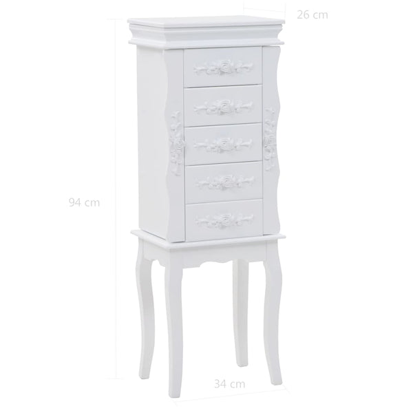 vidaXL Armoire à bijoux Blanc
