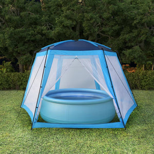 Poolabdeckung Zelt 590x520x250cm Blau