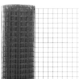 Drahtzaun Stahl mit PVC-Beschichtung 10x1 m Grau