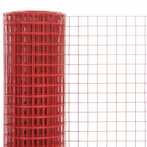 Drahtzaun Stahl mit PVC-Beschichtung 10x1 m Rot