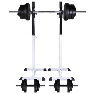 Kniebeugen-/Langhantelständer mit Hantel-Set 60,5 kg