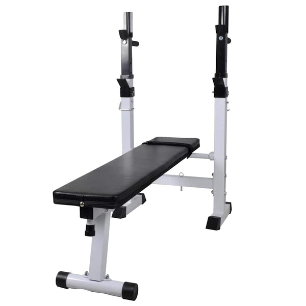 Hantelbank mit Ablage, Langhantel und Kurzhantel-Set 90 kg