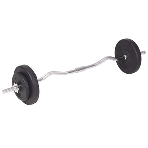 Hantelbank mit Ablage, Langhantel und Kurzhantel-Set 90 kg