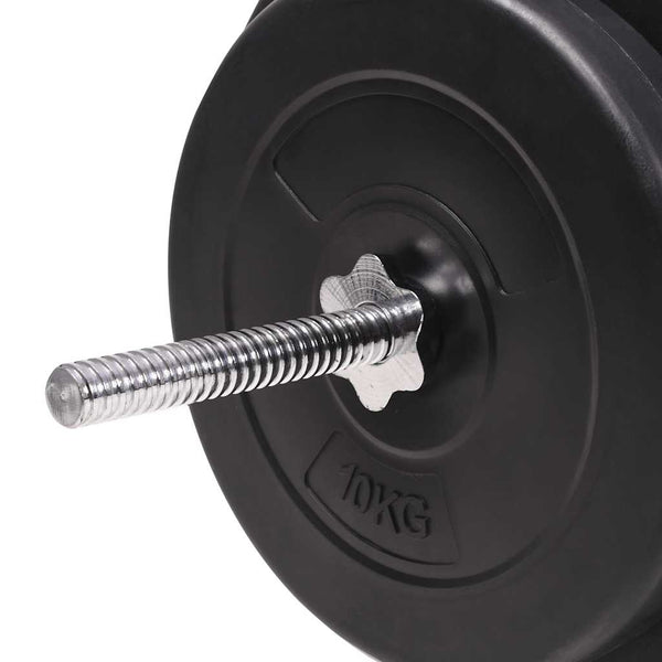 Hantelbank mit Ablage, Langhantel und Kurzhantel-Set 90 kg