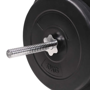 Hantelbank mit Ablage, Langhantel und Kurzhantel-Set 90 kg