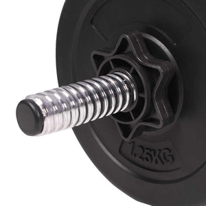 Hantelbank mit Ablage, Langhantel und Kurzhantel-Set 90 kg