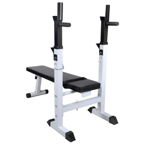 Hantelbank mit Ablage, Langhantel und Kurzhantel-Set 90 kg