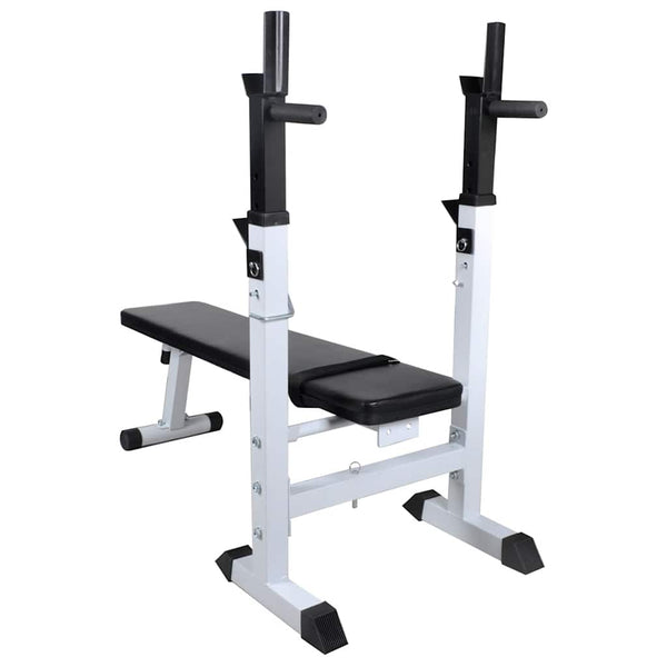 Hantelbank mit Ablage, Langhantel und Kurzhantel-Set 90 kg