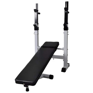 Hantelbank mit Ablage, Langhantel und Kurzhantel-Set 90 kg