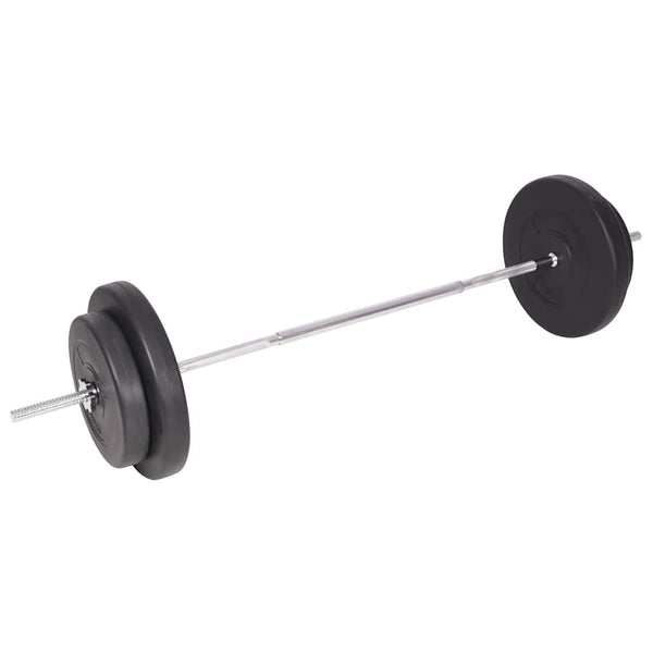 Hantelbank mit Ablage, Langhantel und Kurzhantel-Set 90 kg