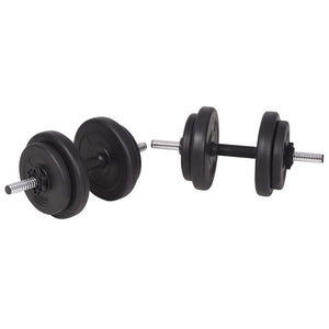 Hantelbank mit Ablage, Langhantel und Kurzhantel-Set 90 kg