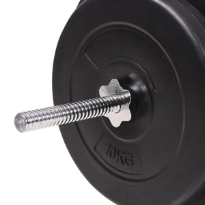 Hantelbank mit Ablage, Langhantel und Kurzhantel-Set 90 kg