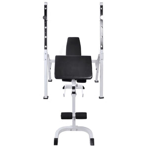 Hantelbank mit Ablage, Langhantel und Kurzhantel-Set 90 kg