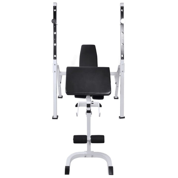 Hantelbank mit Ablage, Langhantel und Kurzhantel-Set 90 kg