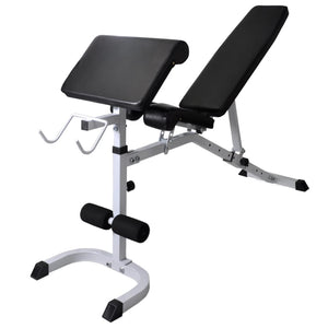 Hantelbank mit Ablage, Langhantel und Kurzhantel-Set 90 kg