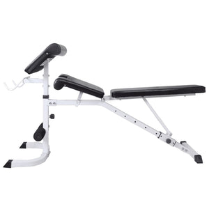 Hantelbank mit Ablage, Langhantel und Kurzhantel-Set 90 kg