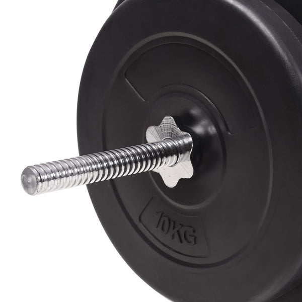 Hantelbank mit Ablage, Langhantel und Kurzhantel-Set 90 kg