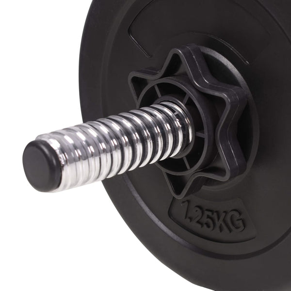 Hantelbank mit Ablage, Langhantel und Kurzhantel-Set 90 kg