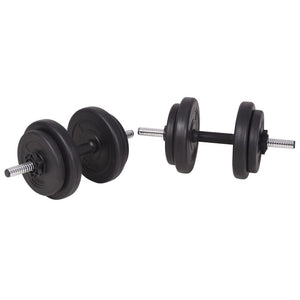 Hantelbank mit Ablage, Langhantel und Kurzhantel-Set 90 kg