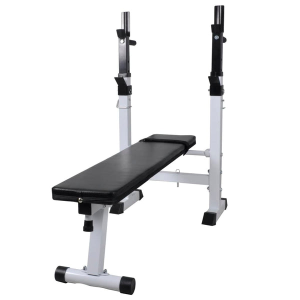Hantelbank mit Ablage, Langhantel und Kurzhantel-Set 120 kg
