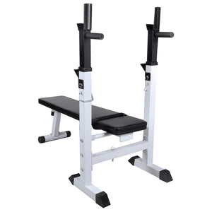 Hantelbank mit Ablage, Langhantel und Kurzhantel-Set 120 kg