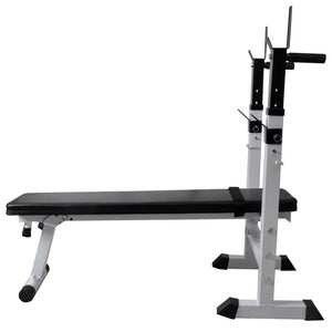Hantelbank mit Ablage, Langhantel und Kurzhantel-Set 120 kg