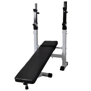 Hantelbank mit Ablage, Langhantel und Kurzhantel-Set 120 kg