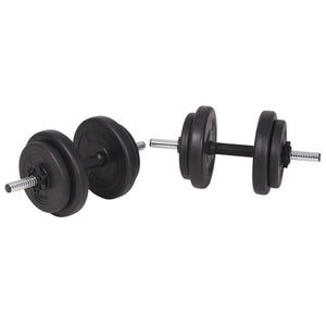 Hantelbank mit Ablage, Langhantel und Kurzhantel-Set 120 kg