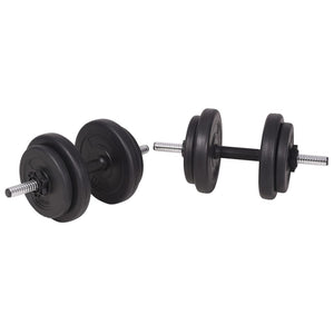 Hantelbank mit Ablage, Langhantel und Kurzhantel-Set 120 kg