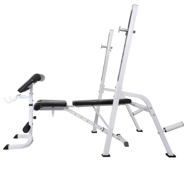 Hantelbank mit Ablage, Langhantel und Kurzhantel-Set 120 kg