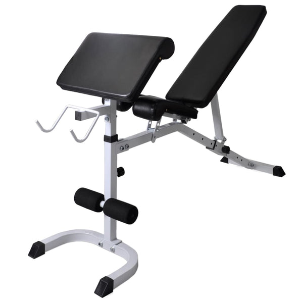 Hantelbank mit Ablage, Langhantel und Kurzhantel-Set 120 kg