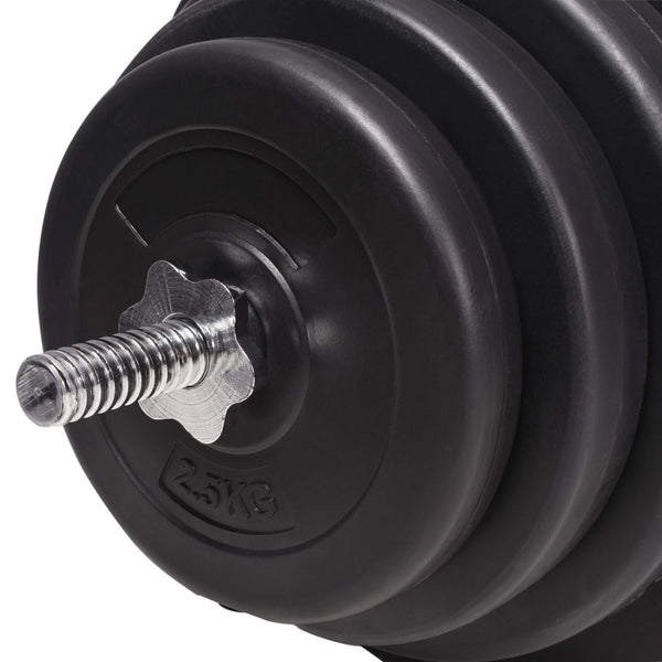 Hantelbank mit Ablage, Langhantel und Kurzhantel-Set 120 kg