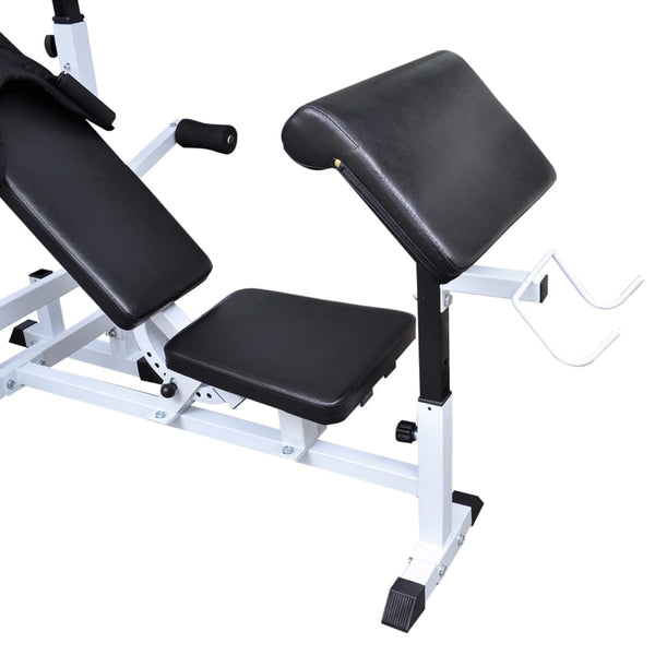 Hantelbank mit Ablage, Langhantel und Kurzhantel-Set 120 kg