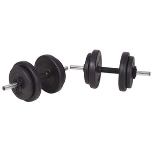 Hantelbank mit Ablage, Langhantel und Kurzhantel-Set 120 kg