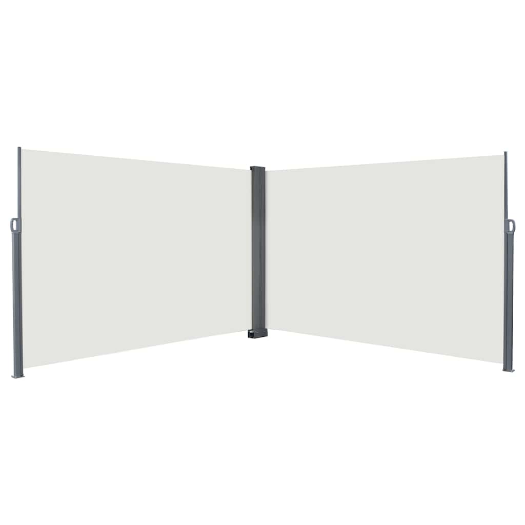 Ausziehbares Seitenmarkise Creme 600 x 200 cm Metall