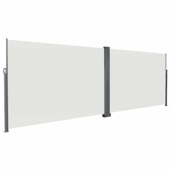 Ausziehbares Seitenmarkise Creme 600 x 200 cm Metall