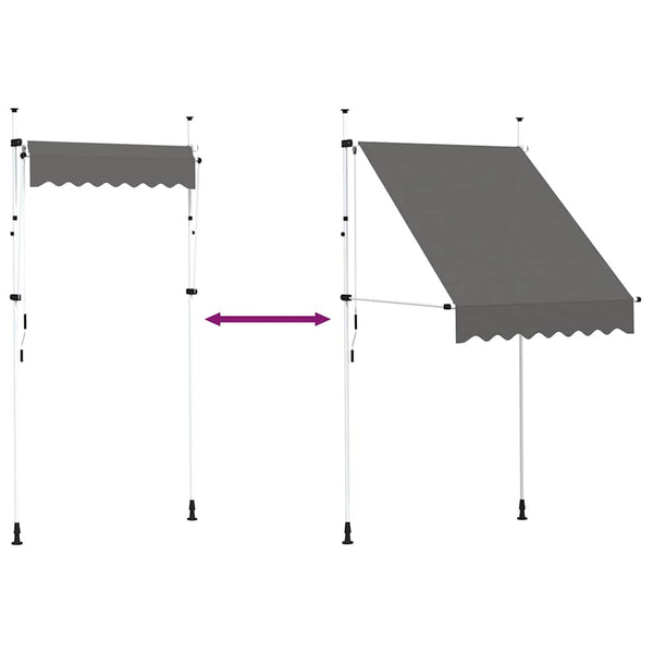 Einziehbare Markise Handbetrieben 150 cm Anthrazit