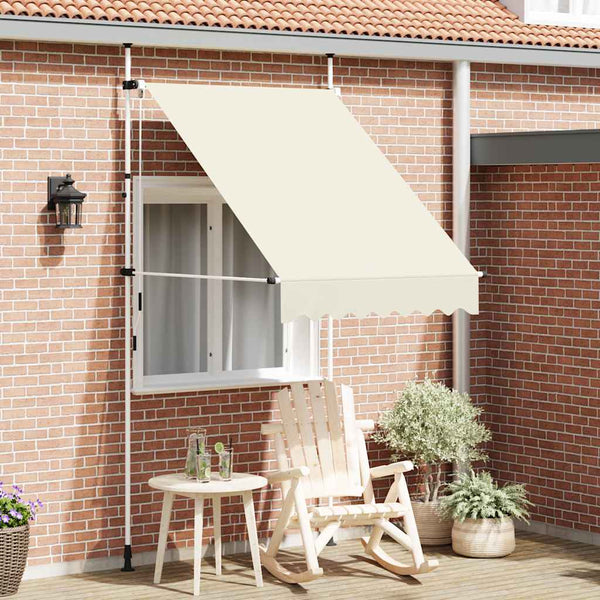 Einziehbare Markise Handbetrieben 150 cm Cremeweiß
