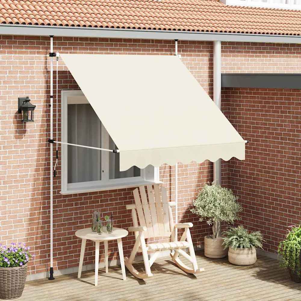 Einziehbare Markise Handbetrieben 200 cm Cremeweiß