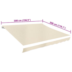 Markisenbespannung Canvas Creme 5x3 m