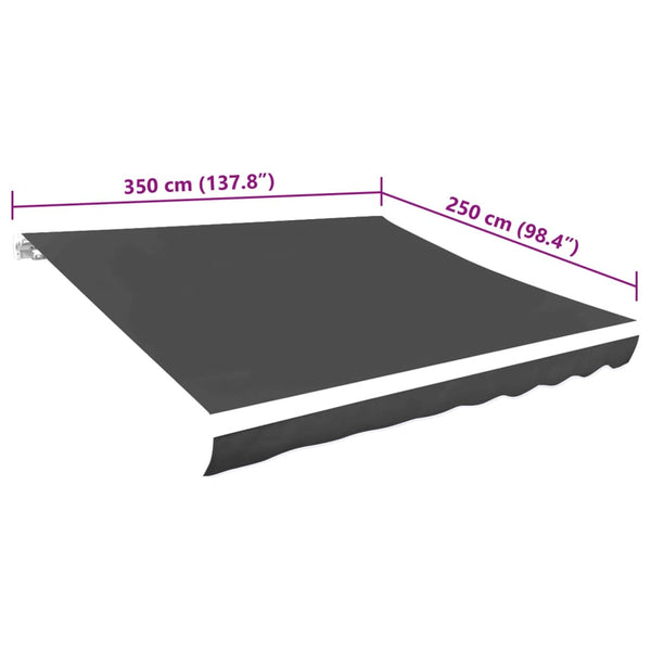 Markisenbespannung Canvas Anthrazit 3,5x2,5 m
