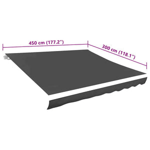 Markisenbespannung Canvas Anthrazit 4,5x3 m