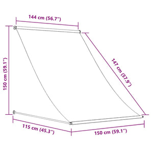 Einziehbare Markise 150×150 cm Blau und Weiß