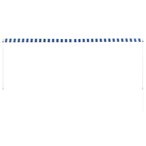 Einziehbare Markise 350 x 150 cm Blau und Weiß