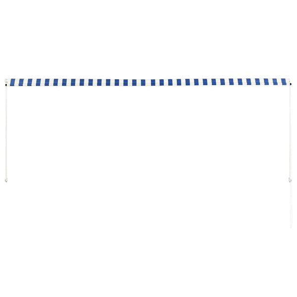 Einziehbare Markise 350 x 150 cm Blau und Weiß