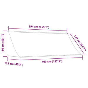 Einziehbare Markise 400 x 150 cm Blau und Weiß